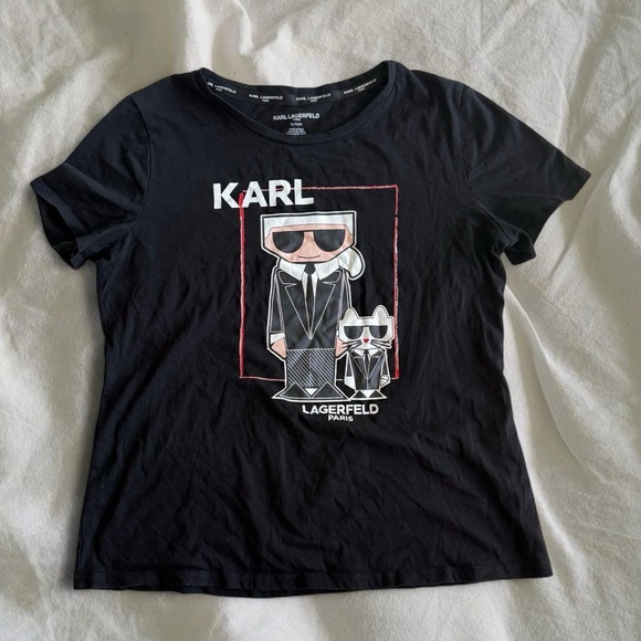Karl Lagerfeld Tops - Karl Lagerfeld Black Graphic T-Shirt